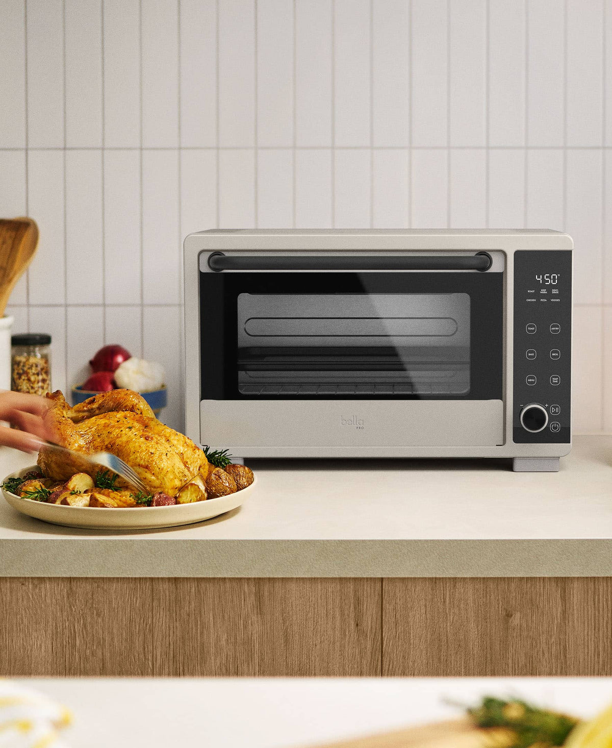 bella PRO - 6-Slice Air Fryer Toaster Oven (0.88 Cu. Ft.) - Oatmilk