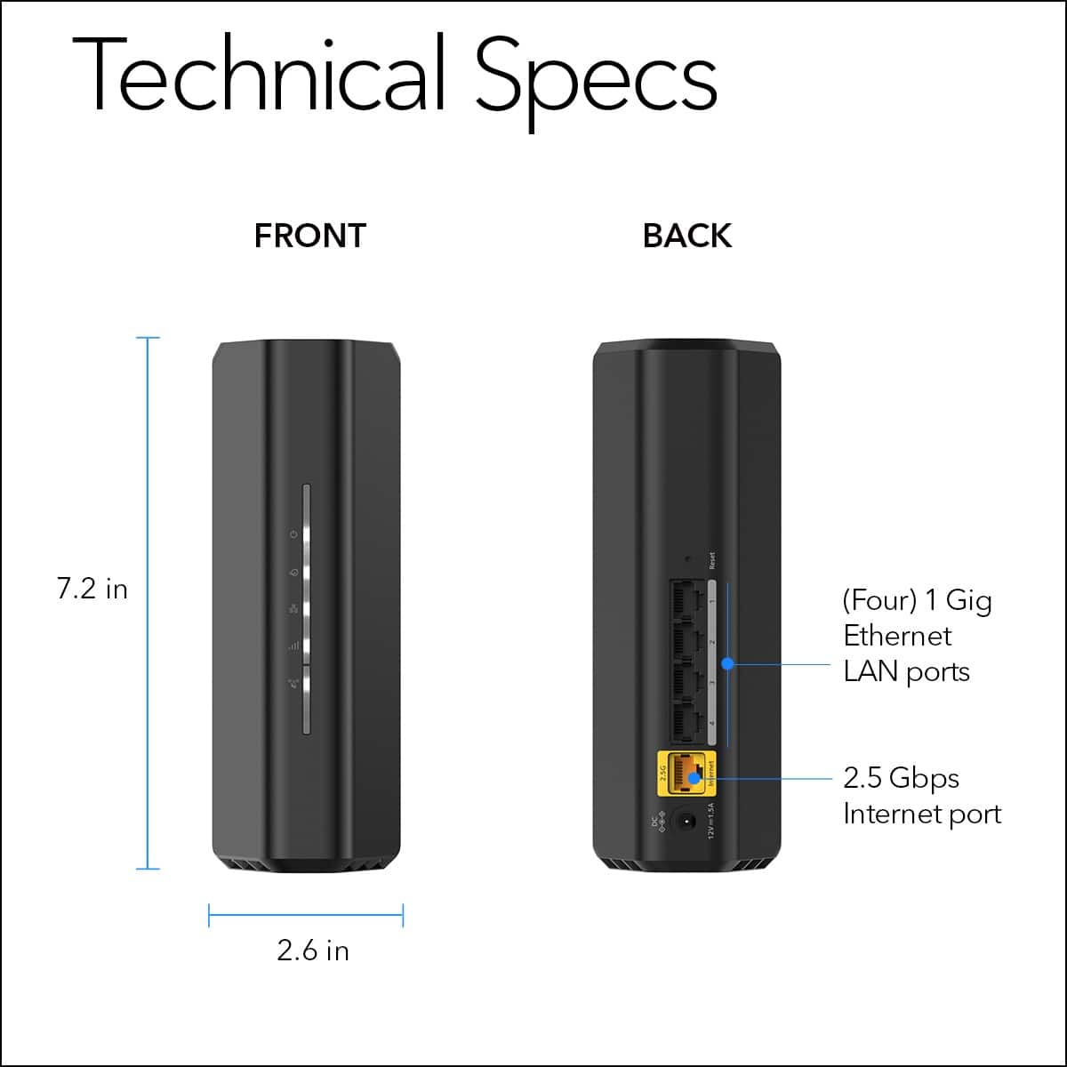 NETGEAR - Nighthawk WiFi 7 Router RS100, 3.6 Gbps, Up to 2,000 sq ft, 50 Devices - Black