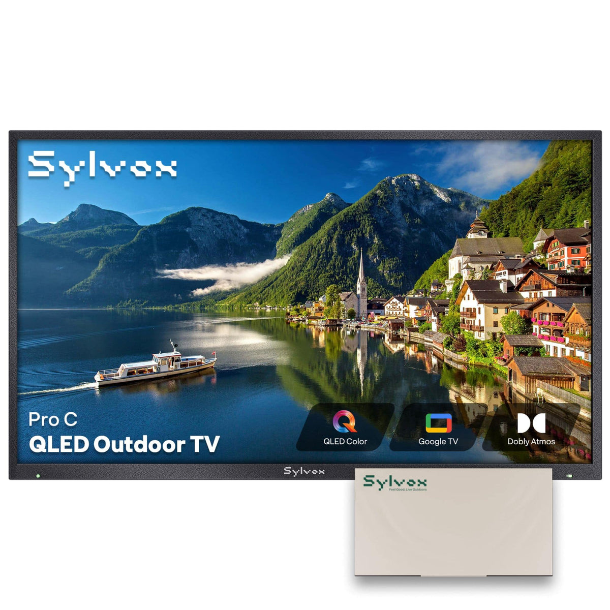 Sylvox - 43" Class Pro Q Series Partial Sun Smart Outdoor TV, 1000 Nit 4K UHD QLED Google TV, IP55 Waterproof (2025)