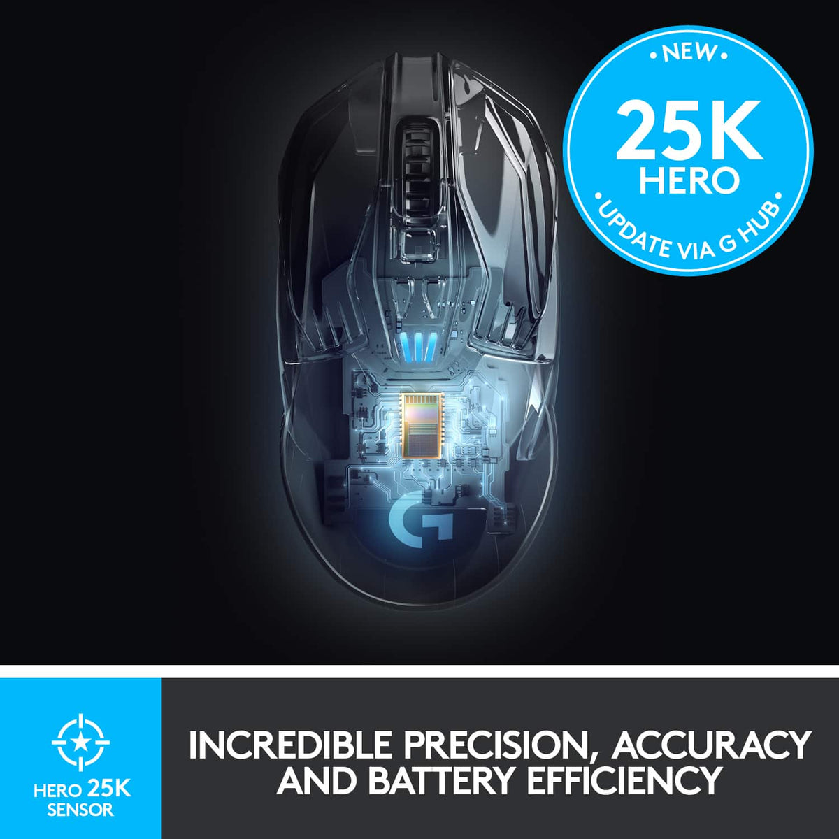 Logitech - G903 LIGHTSPEED Wireless Optical Gaming Ambidextrous Mouse with RGB Lighting - Wireless - Black