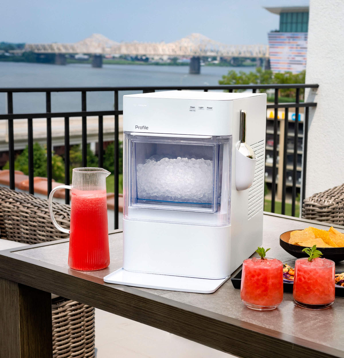 GE Profile - Opal 2.0 Ultra Nugget Ice Maker with Scale Inhibiting Filter - Stone White