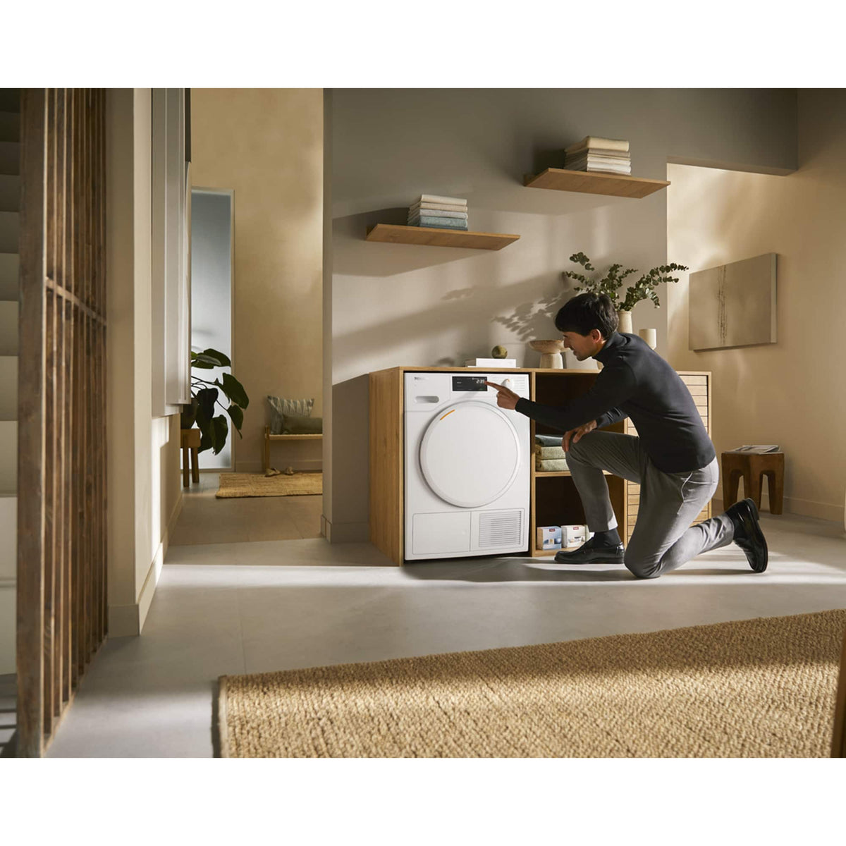 Miele - TXB360WP 24" 4.1 cu ft. Electric Heat Pump Dryer - Lotus White