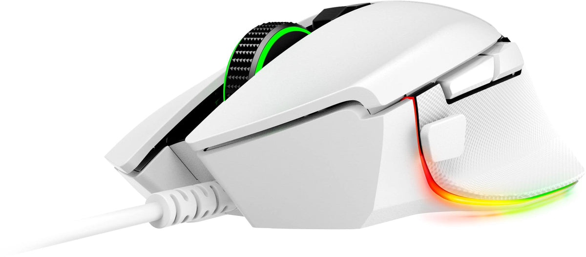 Razer - Basilisk V3 Optical Gaming Mouse with Chroma RBG Lighting - Wired - White