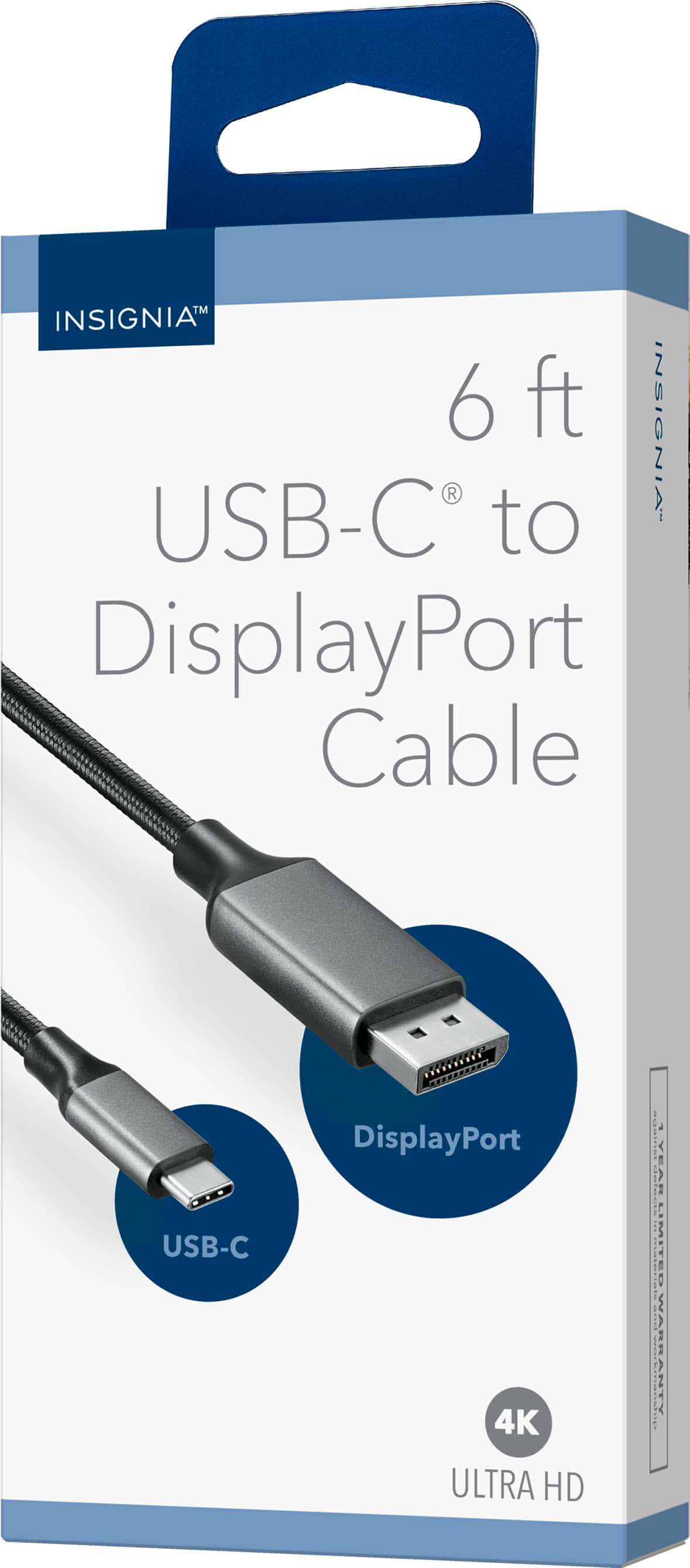 Insignia™ - 6 ft. USB-C to DisplayPort Cable - Black