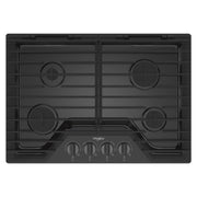 Whirlpool - 30 in. Wide 4 burners Built-In Gas Cooktop with EZ-2-Lift Hinged Cast-Iron Grates - Black Stainless Steel