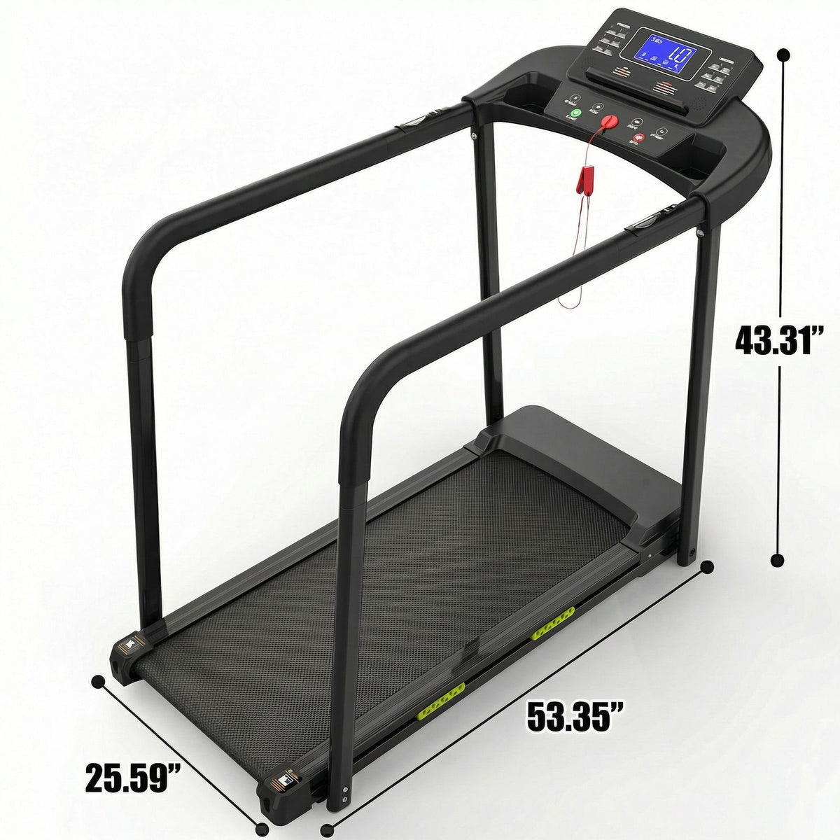 Cinta de correr Walking Pad con diseño plegable, pantalla LED grande, pasamanos estables - Negro