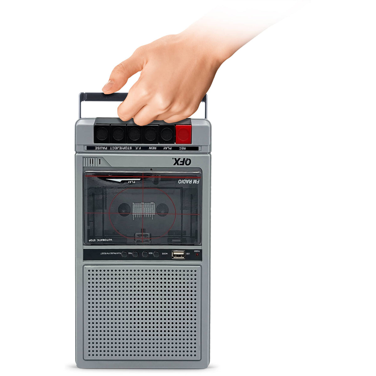QFX - Cassette Player and Recorder with Bluetooth and USB - Silver