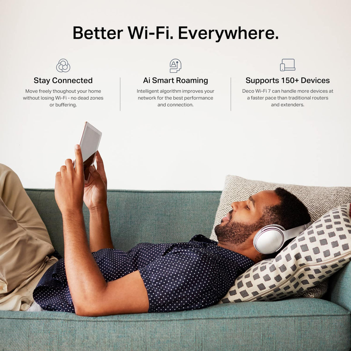 TP-Link - Deco 7 BE5000 Dual-Band Wi-Fi 7 Whole Home Mesh Router System – Deco BE5000 (1-Pack) - White