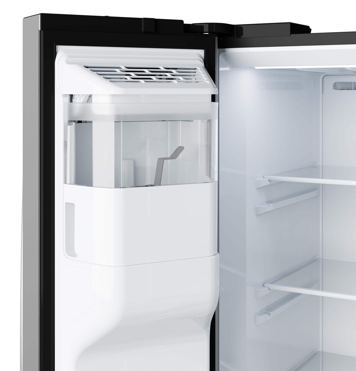 GE - 36 in. Wide ENERGY STAR 27.9 Cu. Ft. Side-By-Side Refrigerator with Extra Tall Dispenser and In-Door Icemaker - Stainless Steel