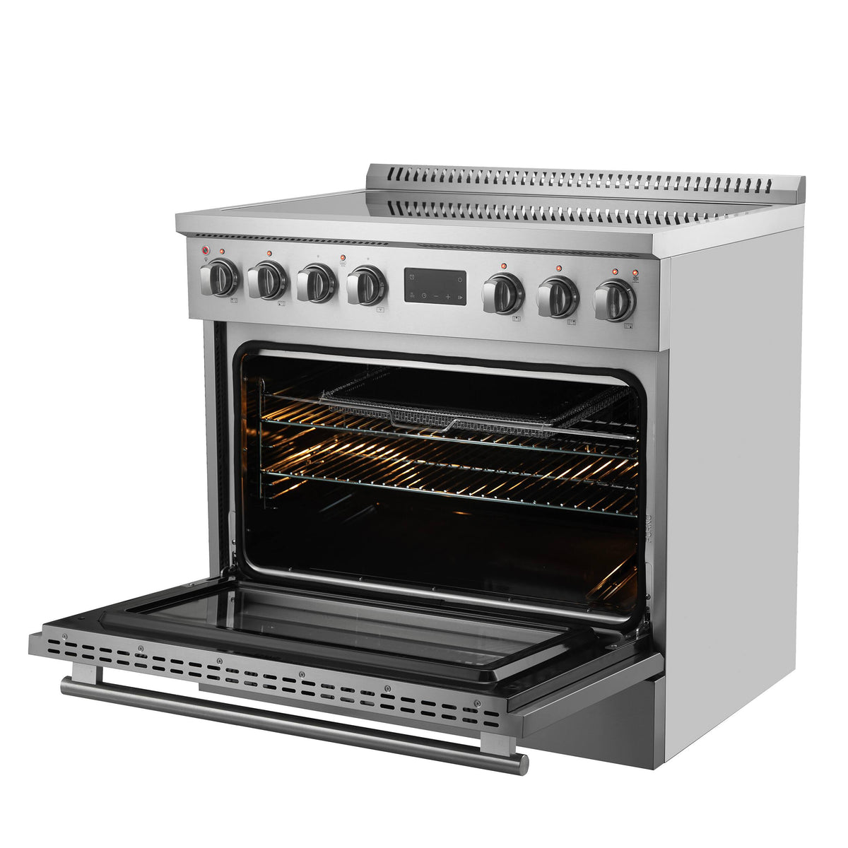 Forno Appliances - 36 in. Wide 0 Elements Torino 5.36 Cu. Ft. Freestanding Induction True Convection Range - Silver