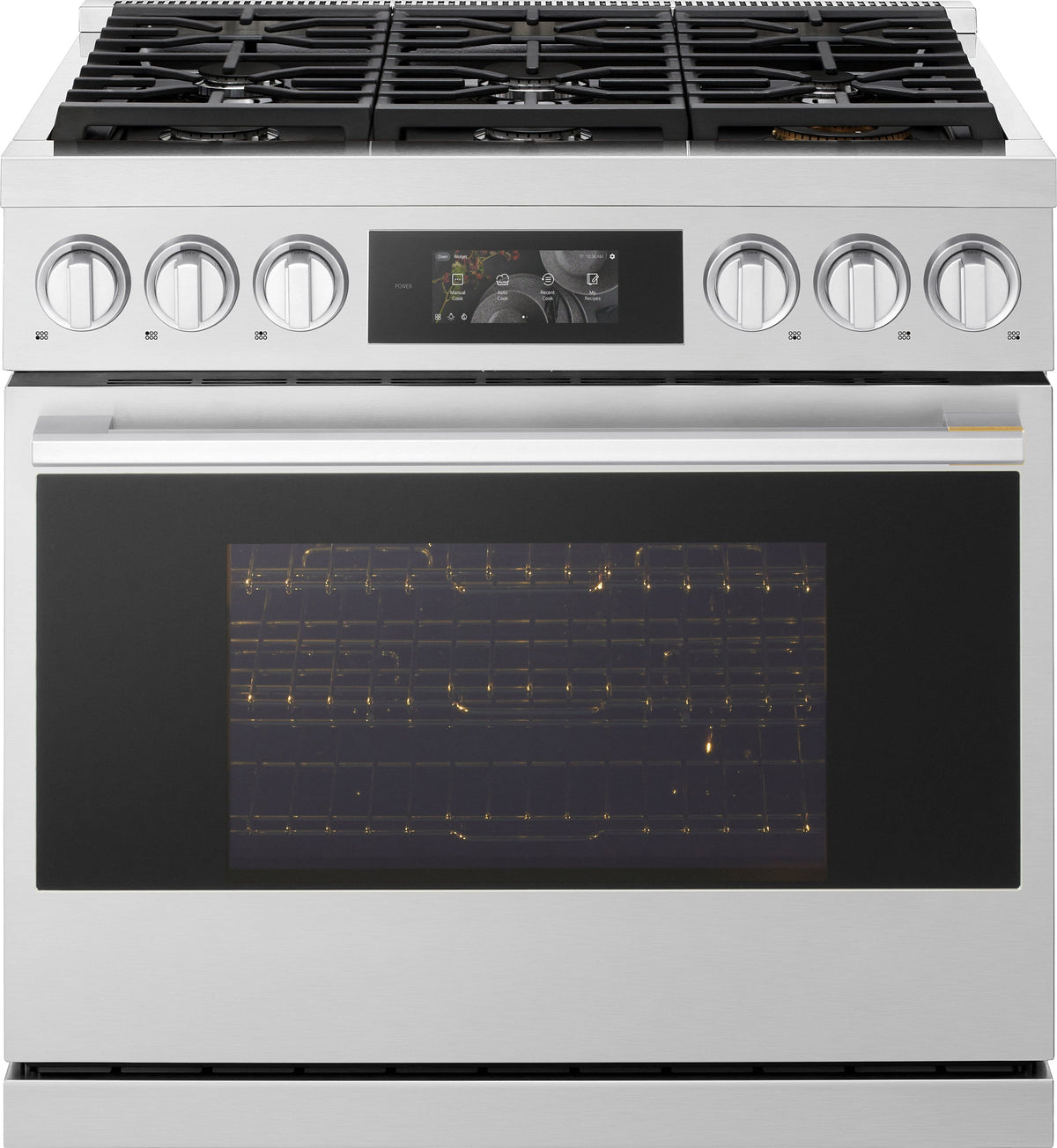 LG - SIGNATURE 36-in Wide 6.3 Cu. Ft. Slide-In Gas True Convect Pro Range with 6 Burners, AirFry, and UltraHeat 23K Burner - Stainless Steel