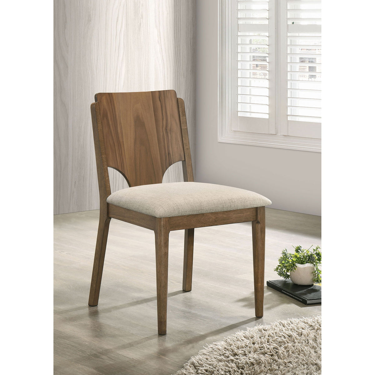 Graham - Silla de comedor tapizada (juego de 2) - Nogal