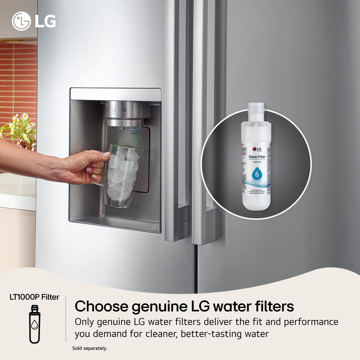 LG - 33-in Wide Counter-Depth MAX 20.2 Cu. Ft. French Door Smart Refrigerator with Dual Ice - Stainless Steel