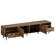 TV Stand With 2 Drawers, Media Console Table For TVs Up To 85'' - Natural