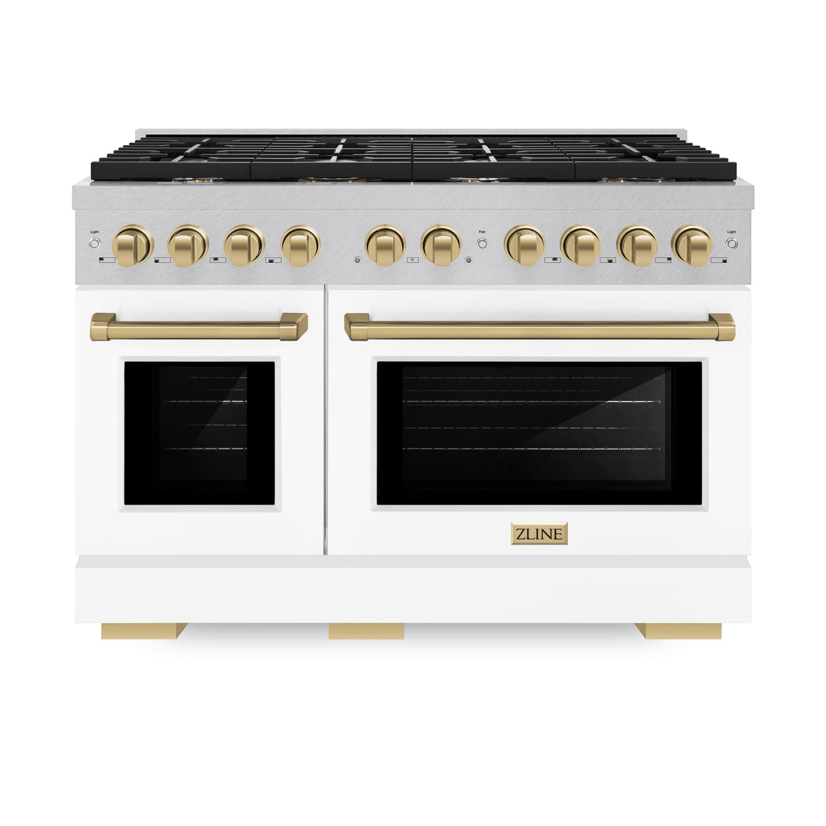 ZLINE - 48 in. Wide 8 Burner Autograph Paramount Gas Range with Bronze Accents (SGRSZ-WM-48-CB) - White