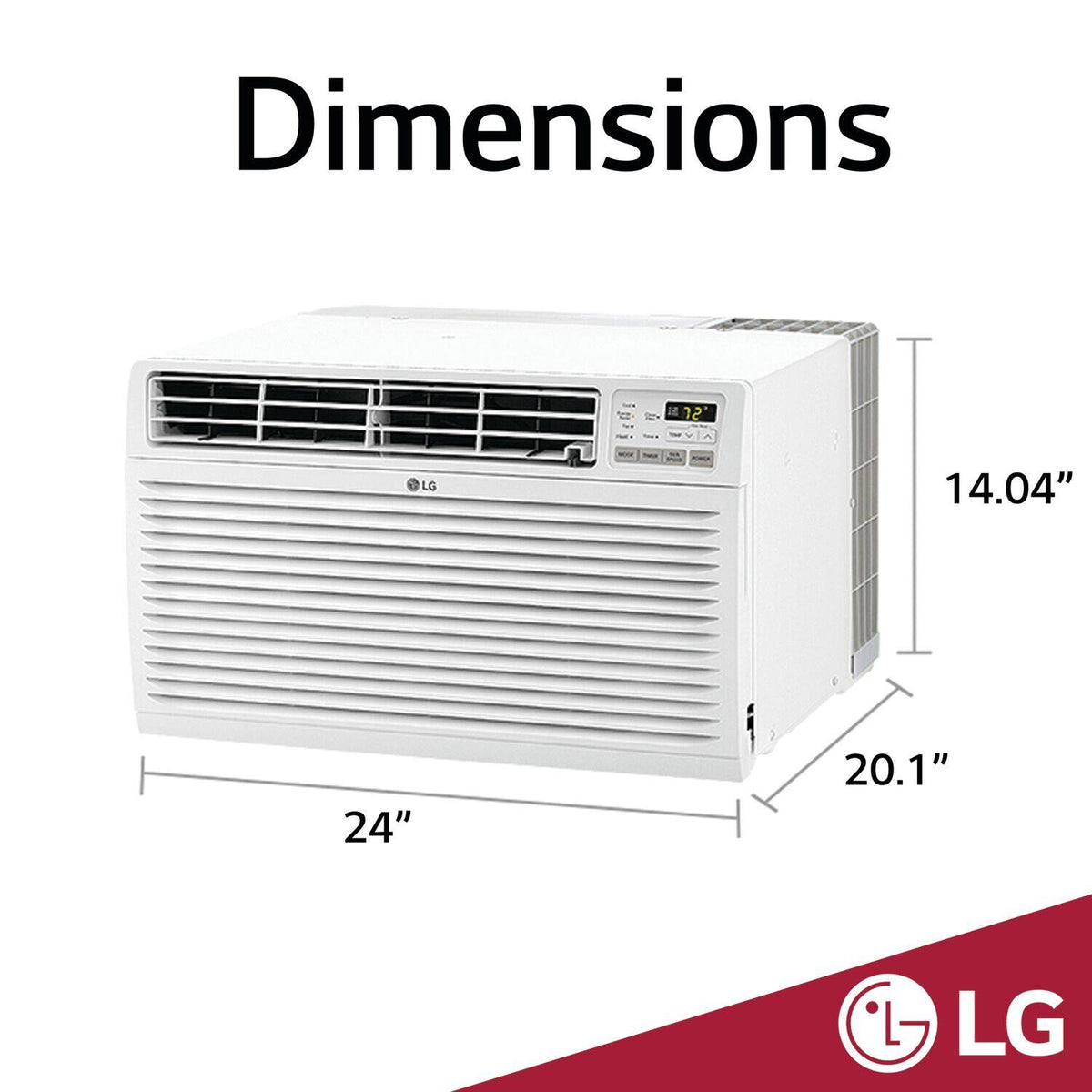 LG - 440 Sq. Ft. 9,500/9,800 BTU 230V Through-the-Wall Air Conditioner - White