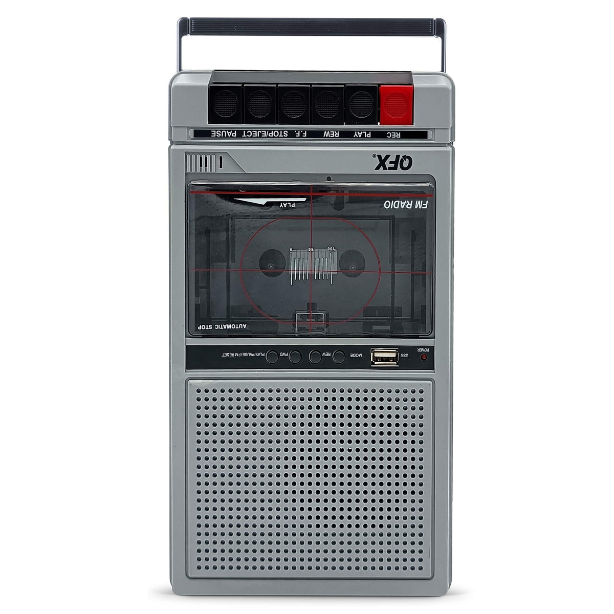 QFX - Cassette Player and Recorder with Bluetooth and USB - Silver