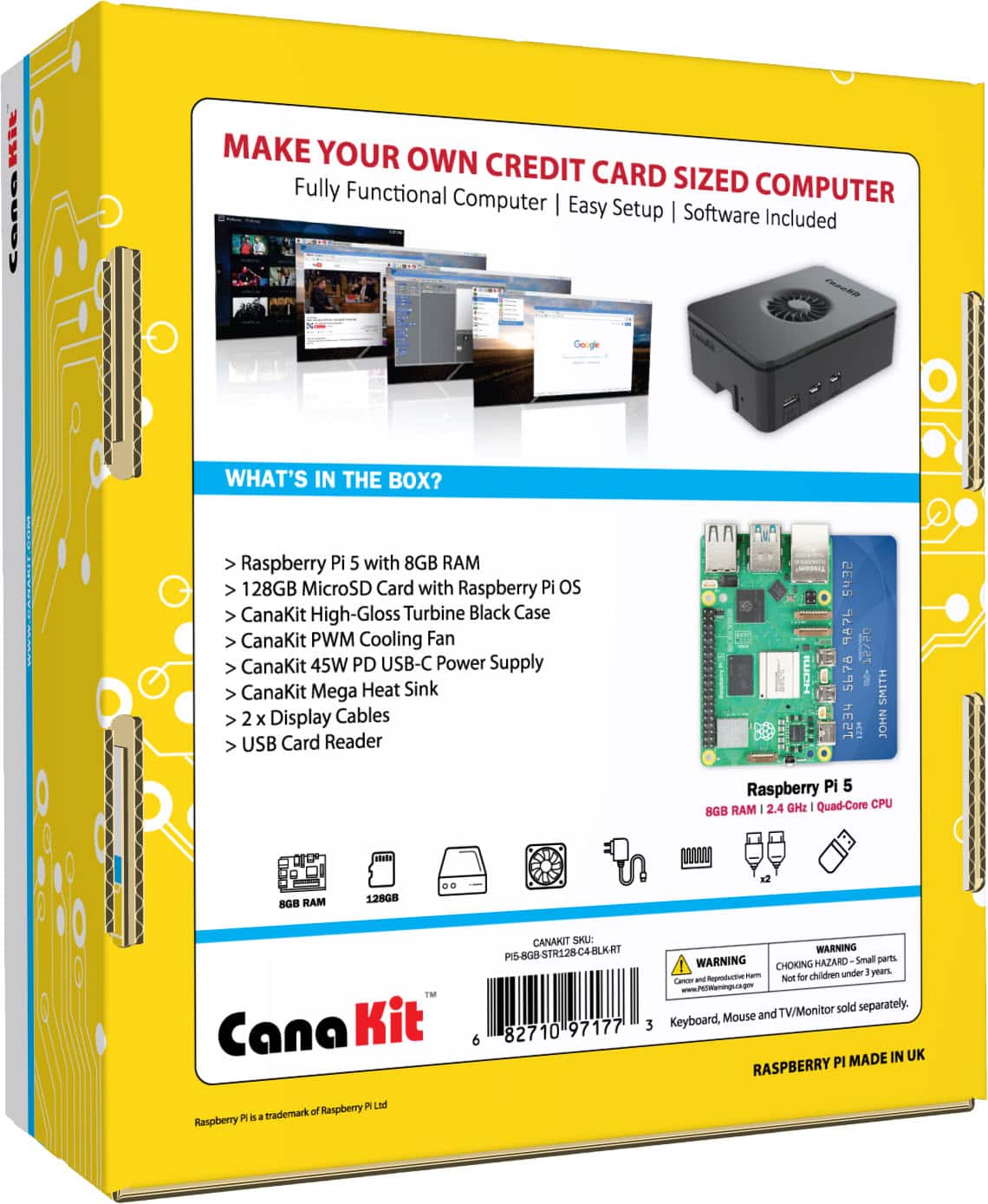 CanaKit - Raspberry Pi 5 Starter Kit - Turbine (8GB) - Black
