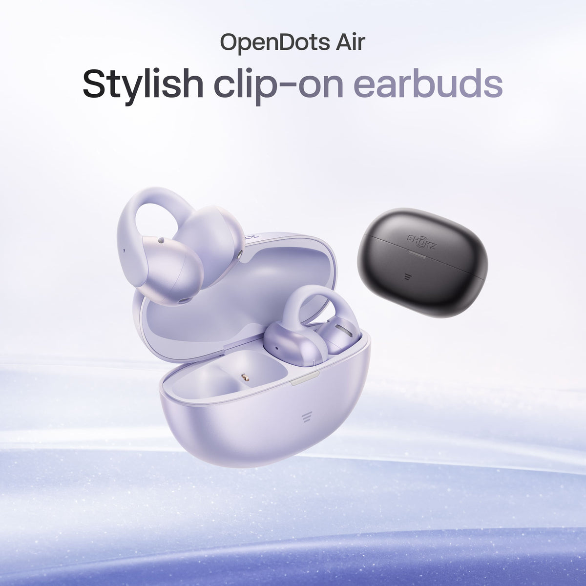 Shokz - OpenDots Air Open-Ear Clip-On True Wireless Bluetooth Earbuds - Black