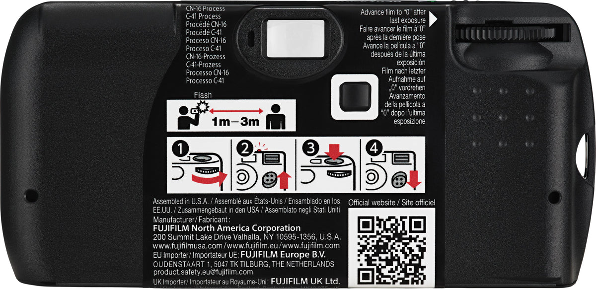Fujifilm - QuickSnap and White Single-Use Camera - Black