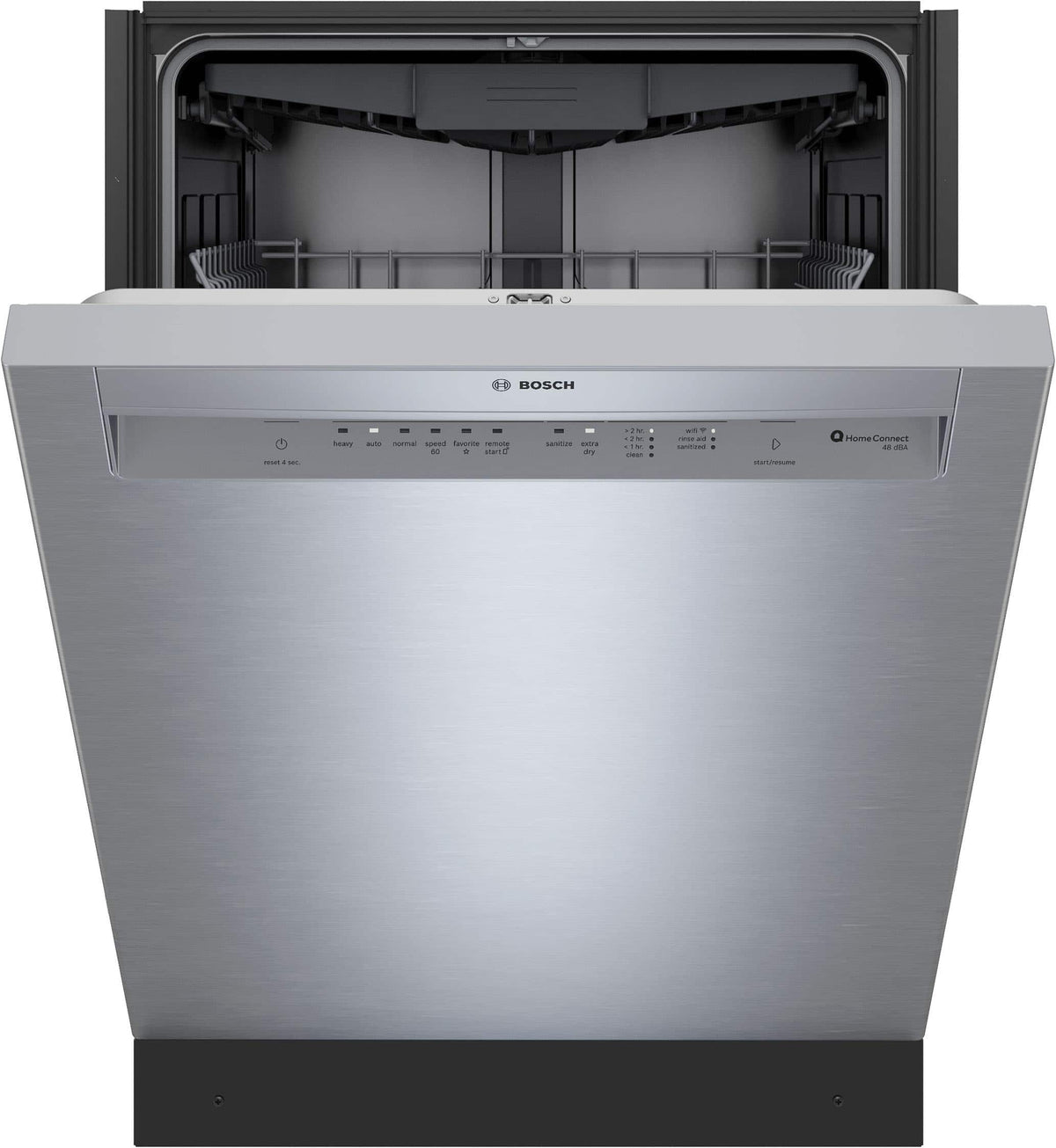Bosch - 300 Series 24" Front Control Smart Built-In Stainless Steel Tub Dishwasher with 3rd Rack and PrecisionWash, 48 dBA - Stainless Steel