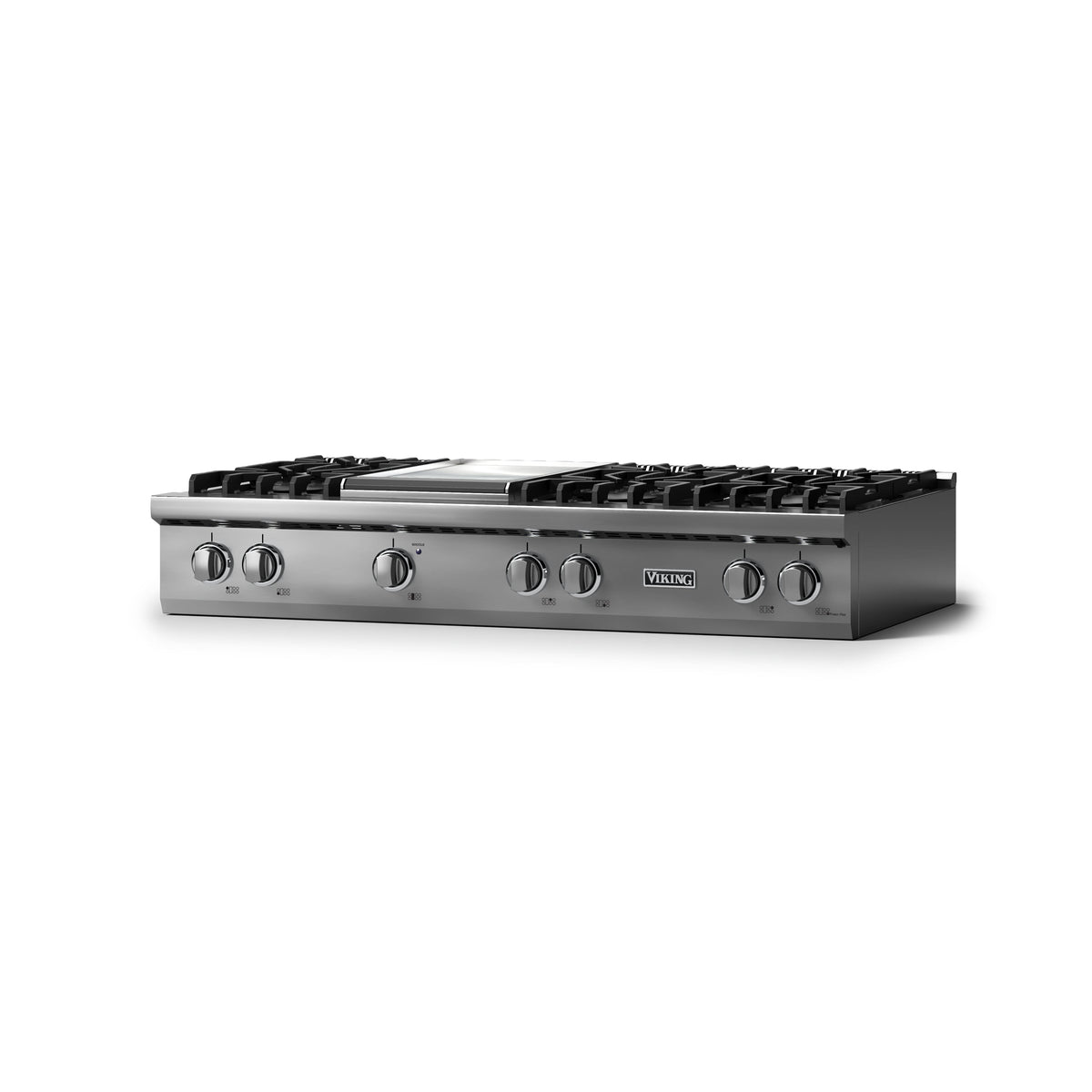 Viking - 48"W. Pro5S 6 Burner Built-in Gas Sealed Burner Rangetop-Stainless Steel - Stainless Steel