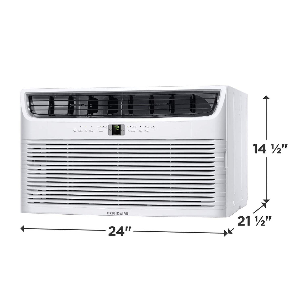 Frigidaire - 115V 10,000 BTU 450 Sq. Ft. Smart In Wall Air Conditioner with Remote - White