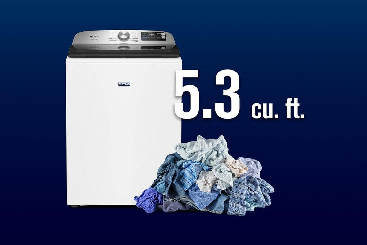 Maytag - 5.3 Cu. Ft. High-Efficiency Smart Top Load Impeller Washer with Extra Power - White