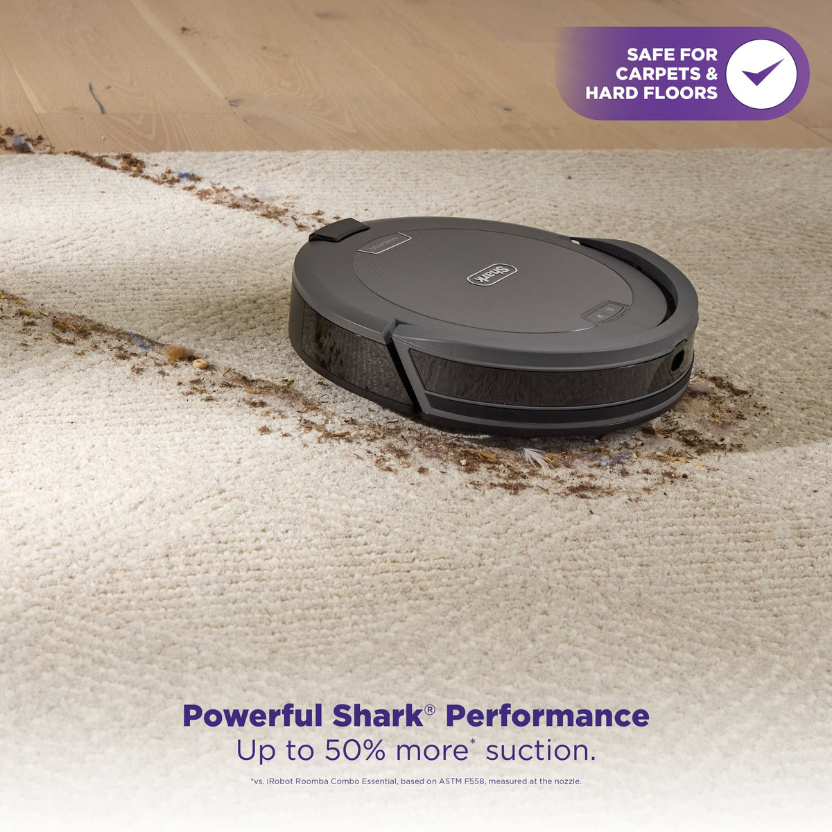 Shark - Navigator Robot Vacuum with SmartPath Navigation and Self-Cleaning Brushroll - Steel Grey