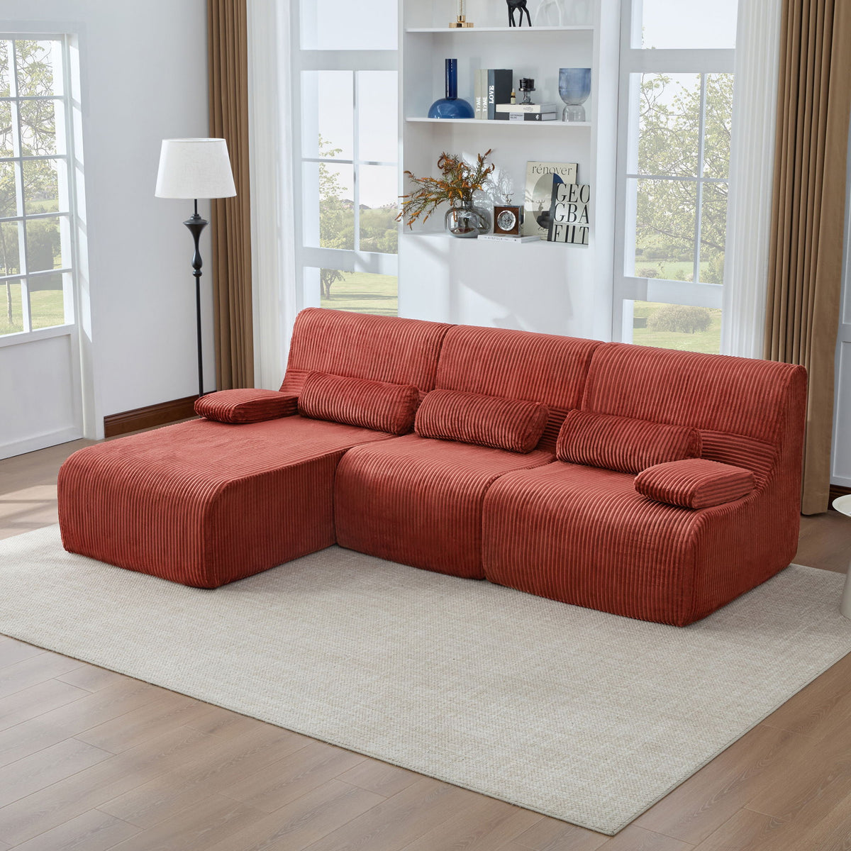 Sofá seccional de gran tamaño, asientos para sala de estar con diseño modular