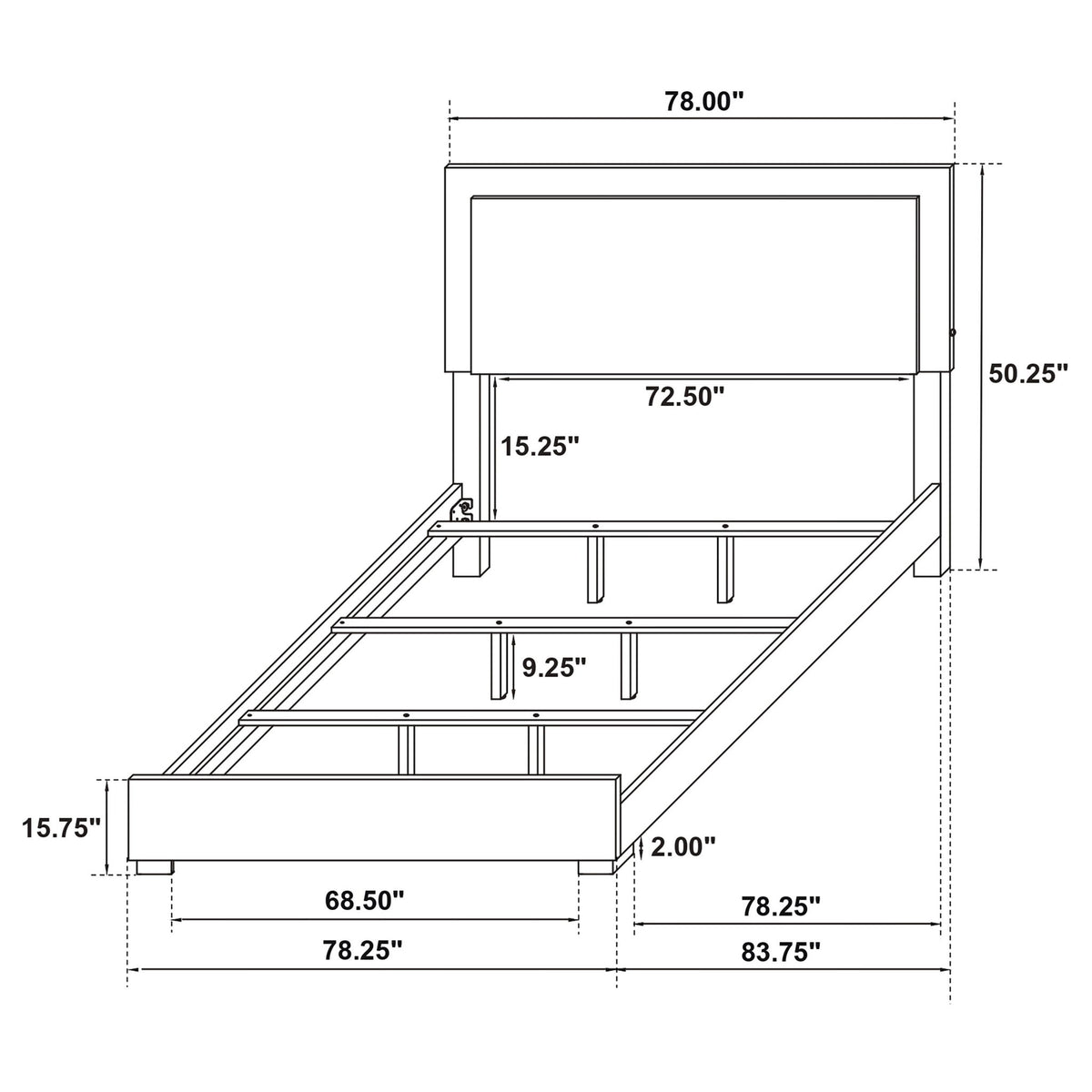 Jeremiah - LED Panel Bed With Touch Controlled Lighting