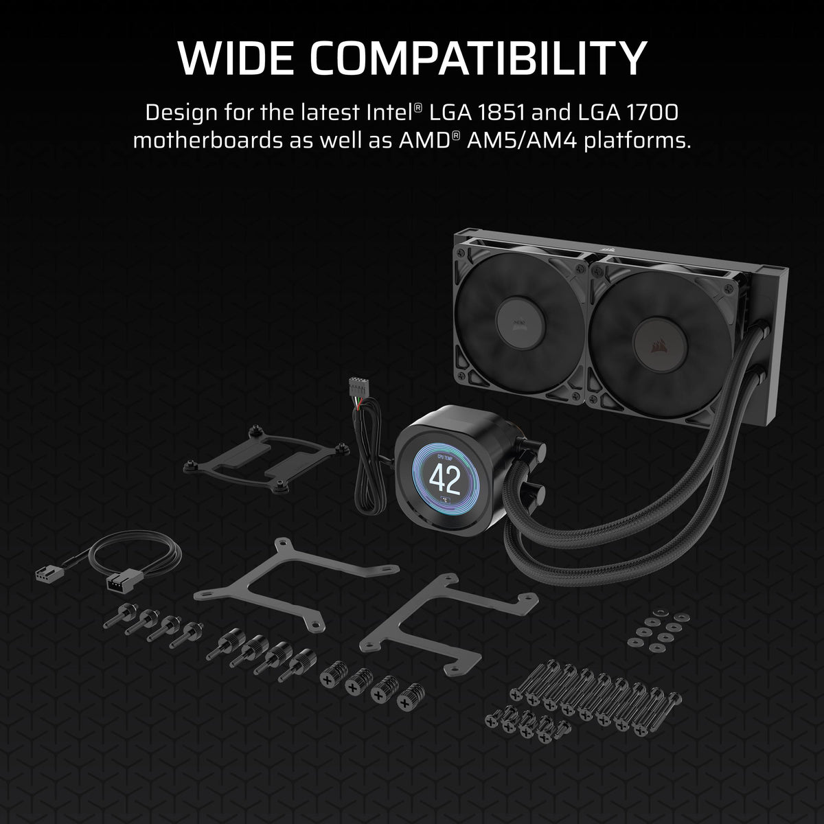 CORSAIR - NAUTILUS 240 RS LCD Liquid CPU Cooler - Black