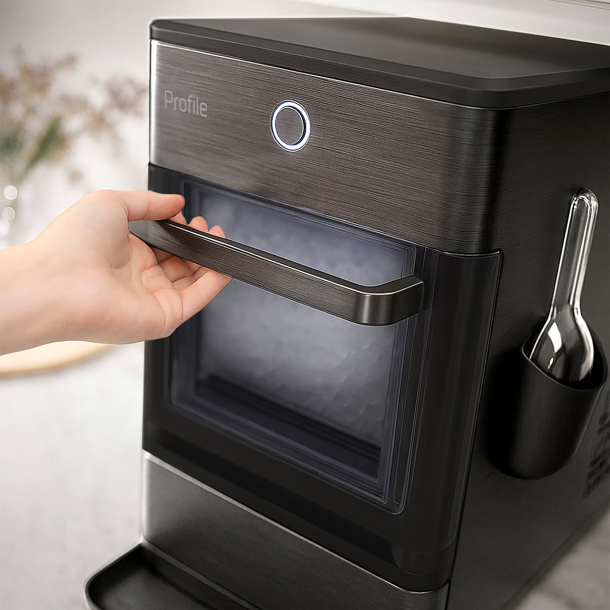 GE Profile - Opal Nugget Ice Maker with Rapid Ice Production - Black Stainless Steel