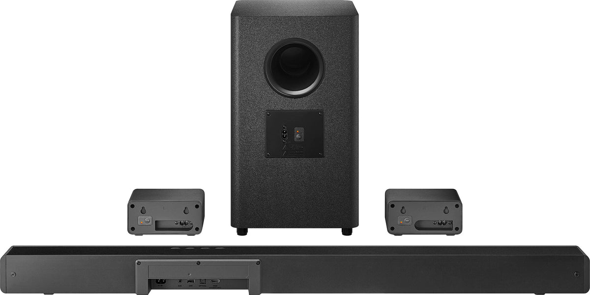 Insignia™ - 5.1.2 Channel Home Theater Soundbar with Wireless Subwoofer and Rear Speakers, Dolby Atmos, DTS:X, Bluetooth - Black