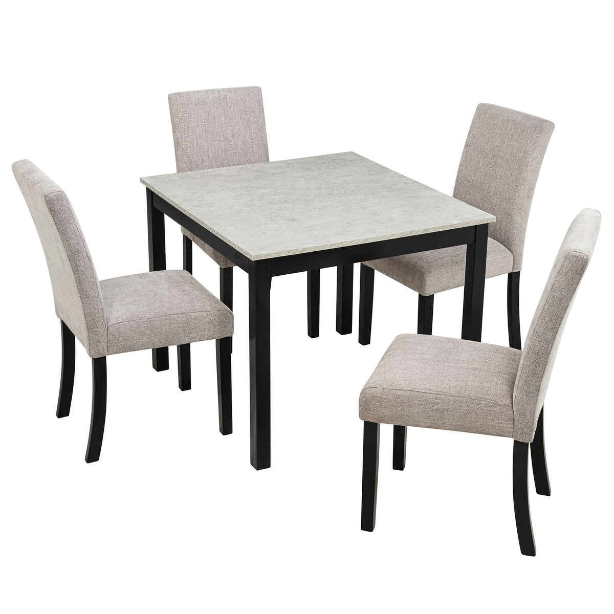 Set de mesa de comedor moderna para 4 personas con 4 sillas