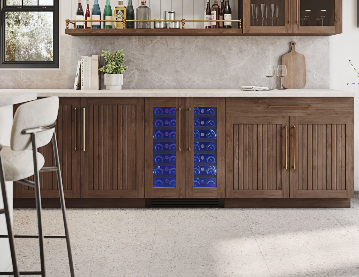 Zephyr - Presrv 24 in. 42-Bottle Dual Zone Wine Cooler - Panel Ready + Glass