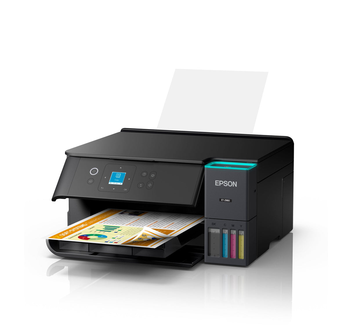 Epson - EcoTank ET-2980 Wireless All-in-One Color Supertank Inkjet Printer - Black