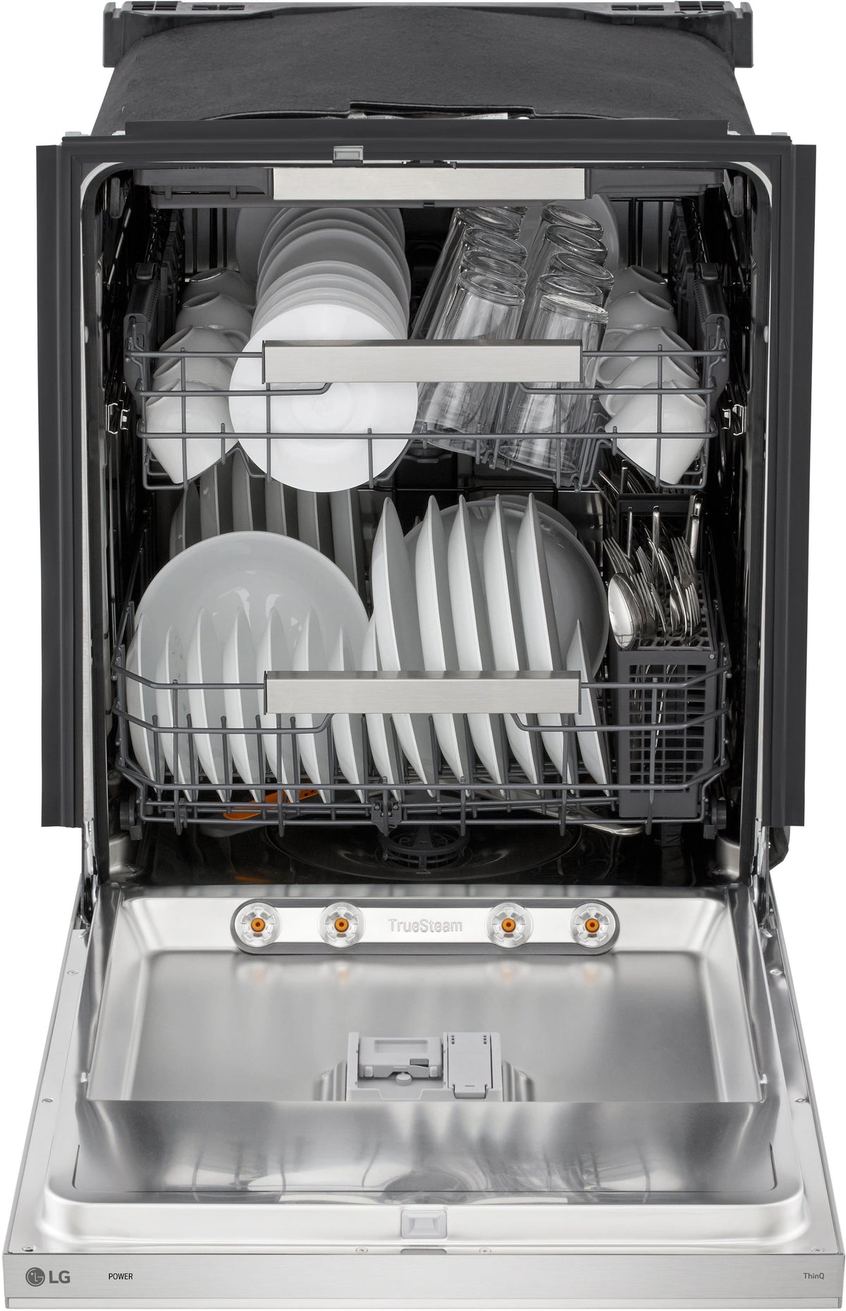 LG - FlushFit 24-in Top Control Smart Built-In Stainless Steel Tub Dishwasher with 3rd Rack, 1 Hour Wash and Dry, 42dBA - Stainless Steel