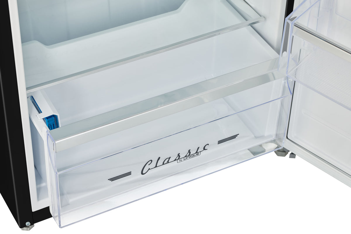 Unique Appliances - 21 in. Wide Classic Retro 7.5cu.ft Compact Top Freezer Refrigerator - Matte Black