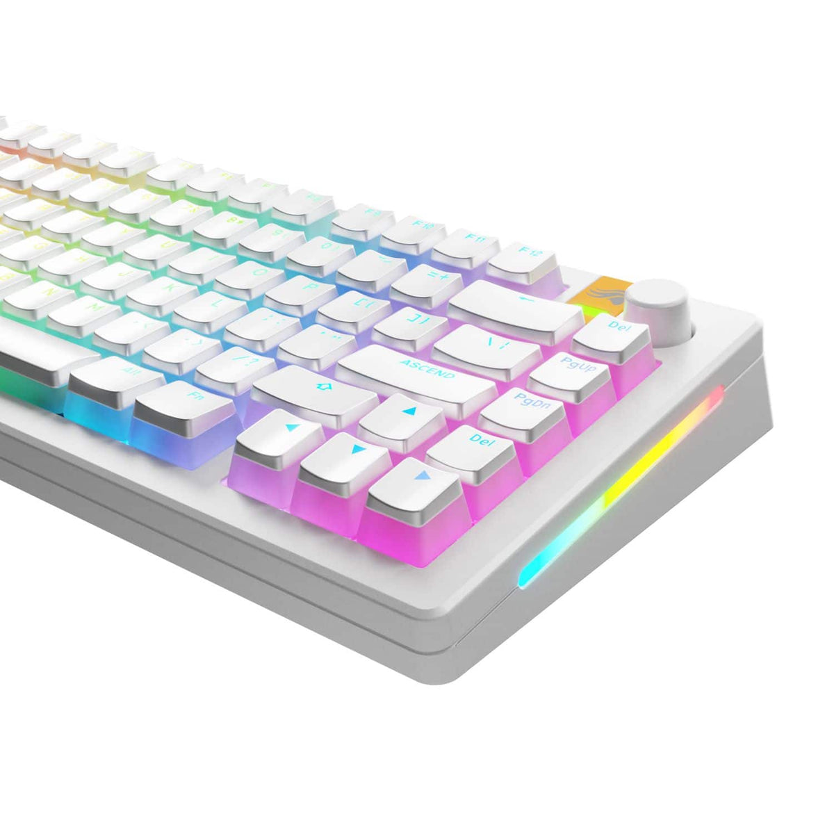 Glorious - Aura V3 Pudding-Style Universal Keycaps for 100% 85% 80% TKL 60% Compact 75% Mechanical Keyboards - White