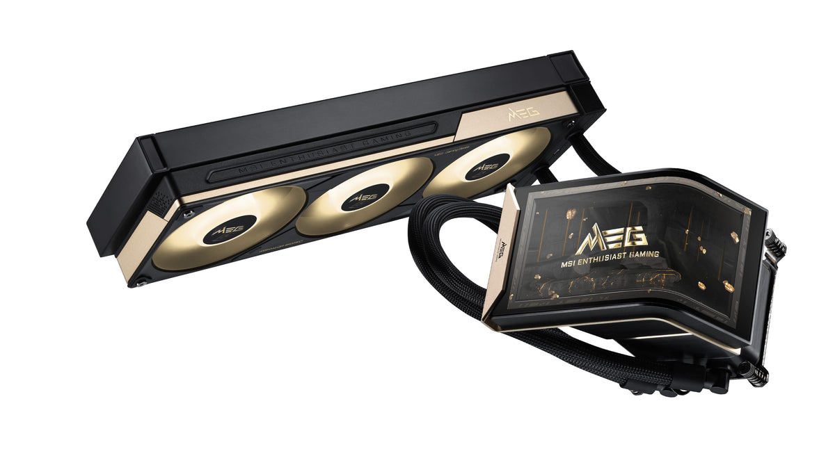 MSI - MEG CORELIQUID E15 360 - 360mm AIO Liquid Cooler - 6.67" 2K AMOLED Curved Screen - LGA 1851/1700/AM5/AM4 - Black