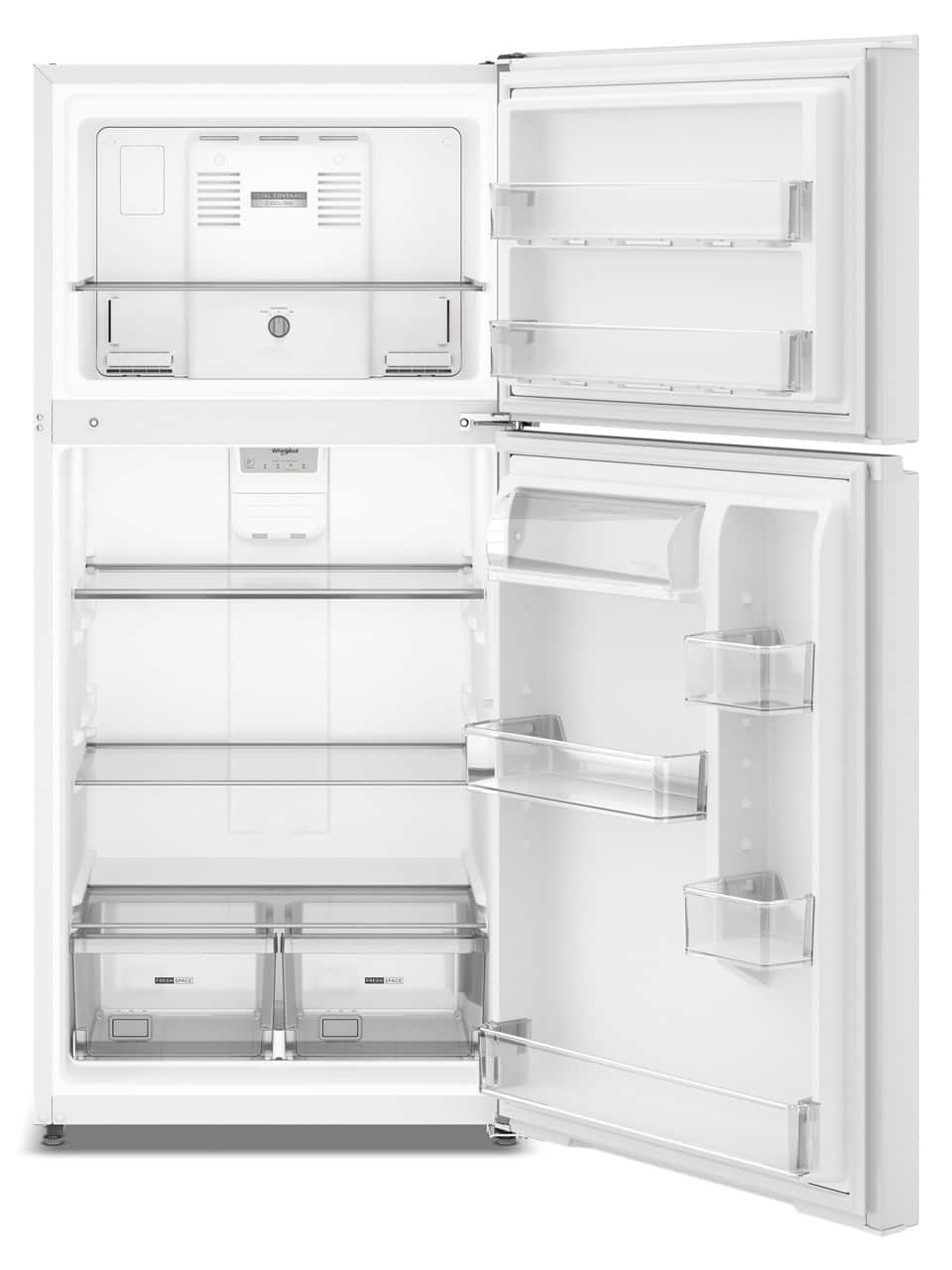 Whirlpool - 30 in. Wide 19.3 cu. ft. Top-Freezer Refrigerator with Total Coverage Cooling - White