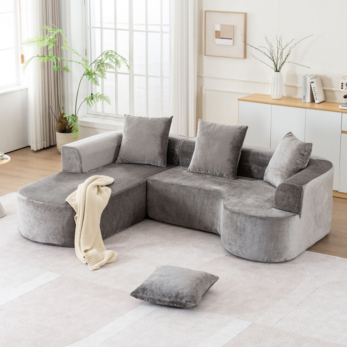 Modular Sectional Sofa With L Shape Chaise With Deep Seat