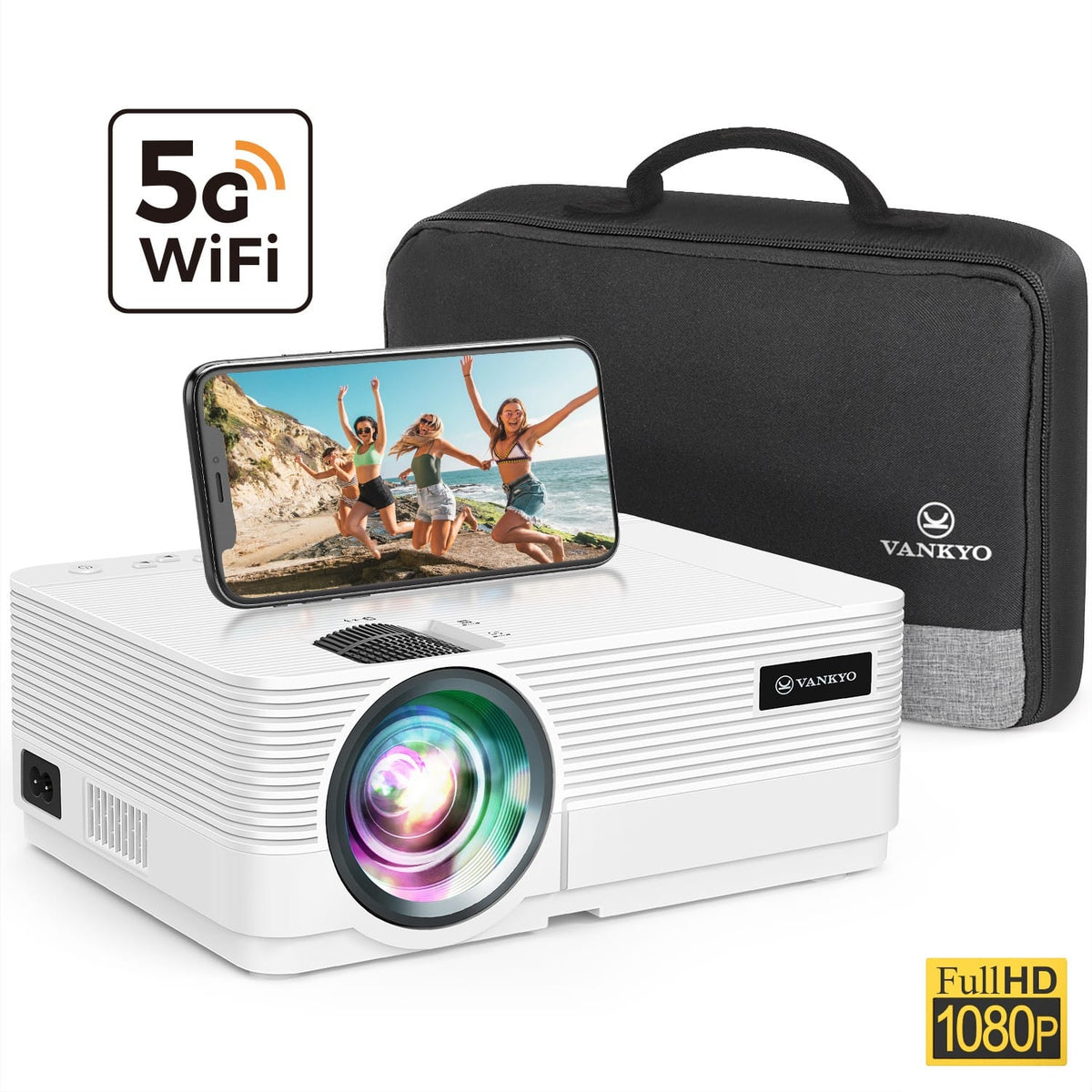 Vankyo - Leisure 470 Pro Native 1080P Wireless Single LCD Mini Projector - White