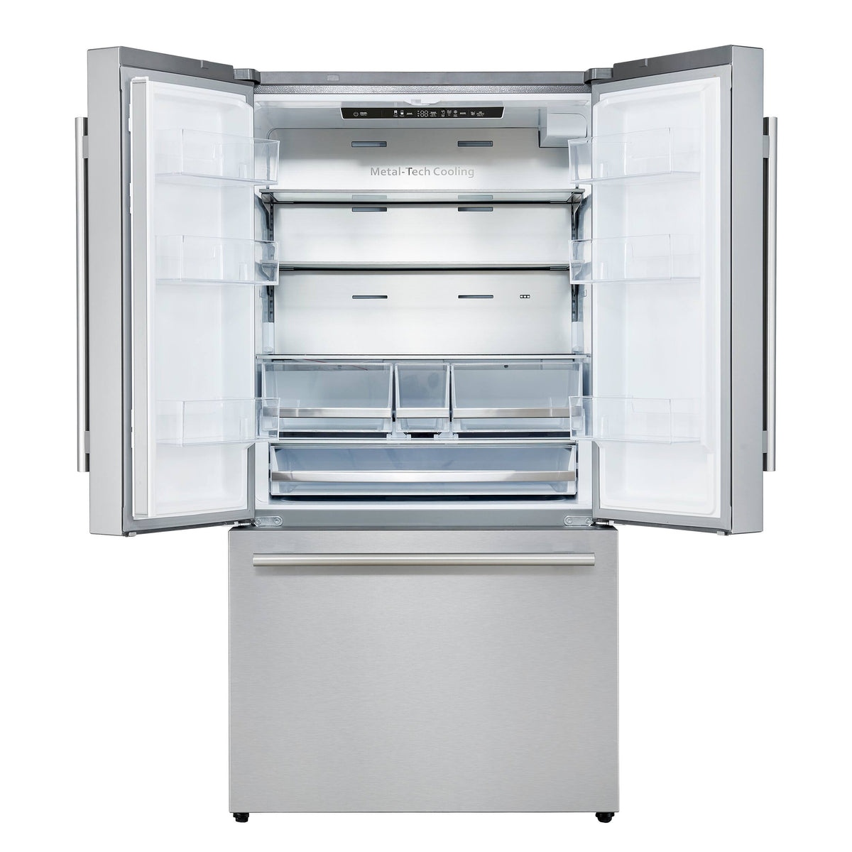 Forno Appliances - 36 in. Wide Aosta 22.4 Cu. Ft. French Door Refrigerator with Automatic Ice Maker - Stainless Steel