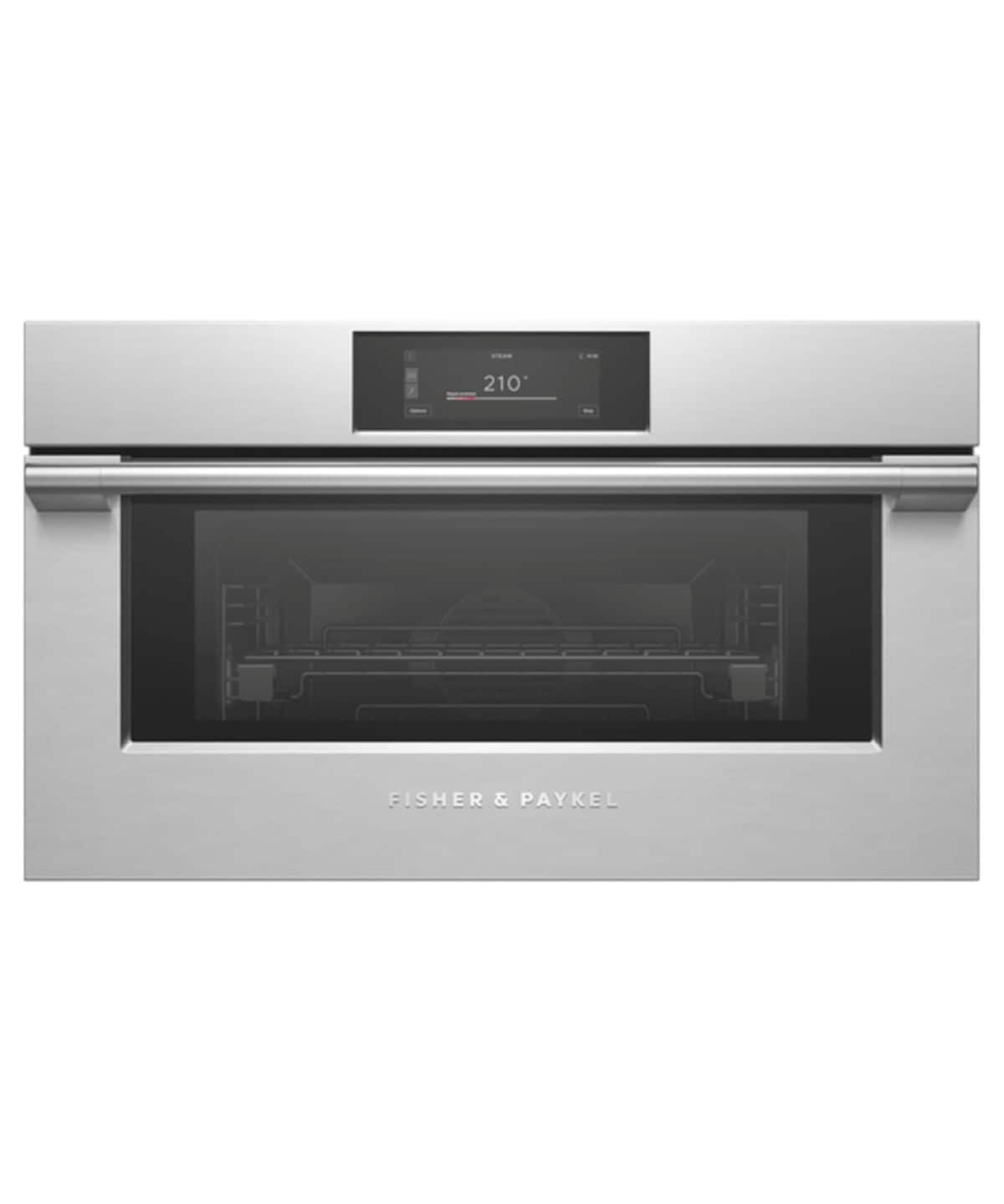 Fisher & Paykel - 30" 1.7 Cu. Ft. Single Convection Speed Oven, 6.8" Touch Screen - Compact - Stainless Steel