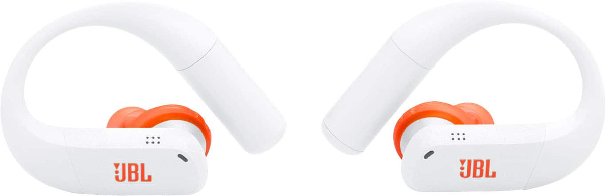 JBL - Endurance Peak 4 - TRUE Wireless Bluetooth Noise Cancelling Sport In-Ear Earbuds - 2027 - White / Orange