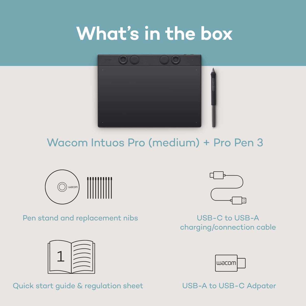 Wacom - Intuos Pro Medium Bluetooth Professional Graphic Drawing Tablet (2025) - Black