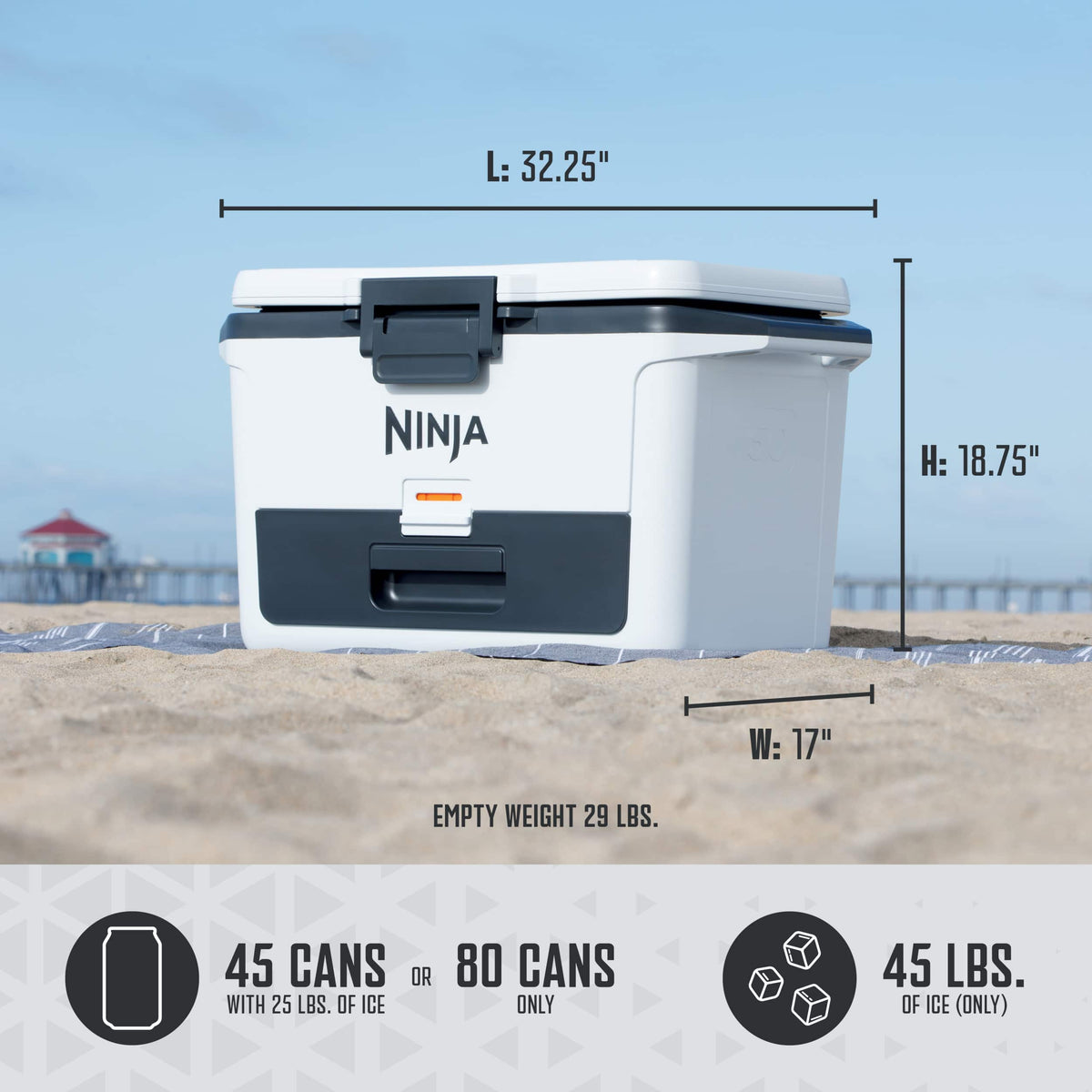 Ninja - FrostVault 50qt Hard Cooler with Dry Zone - Cloud White