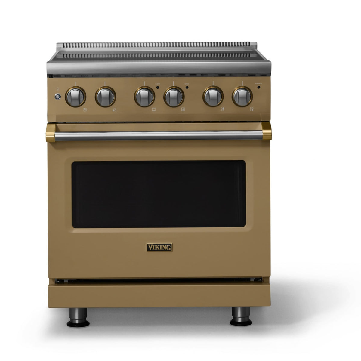 Viking - 30"W. Pro5S 4.7 Cu. Ft. Freestanding 4 Element Electric Convection Range - /Brushed Brass - Golden Hour